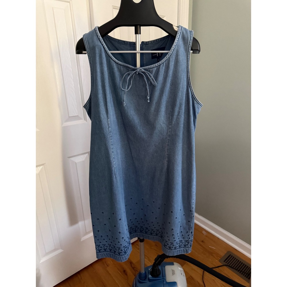 Vintage Original TY Wear Denim Dress US 18 Coastal Grandma Cottagecore
